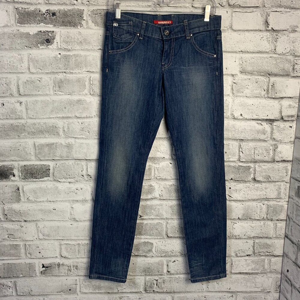 Miss 60 Junior Low Rise Embellished Medium Wash Y2K Jeans NWT - Picture 2 of 15